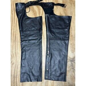 Wilsons Leather Experts Men XL Motorcycle Chaps Black Buckle @rack
